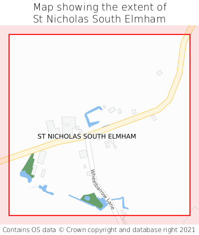 Map showing extent of St Nicholas South Elmham as bounding box