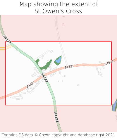 Map showing extent of St Owen's Cross as bounding box