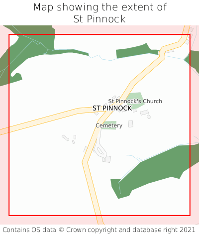 Map showing extent of St Pinnock as bounding box