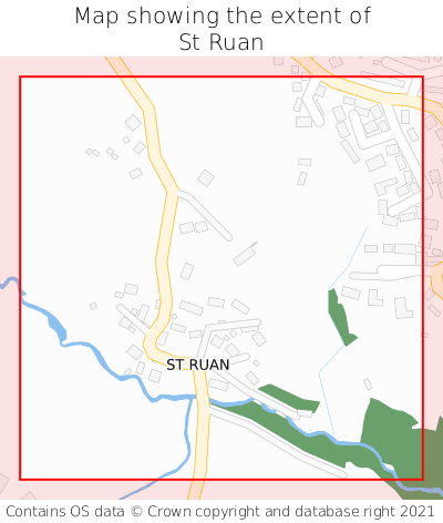 Map showing extent of St Ruan as bounding box