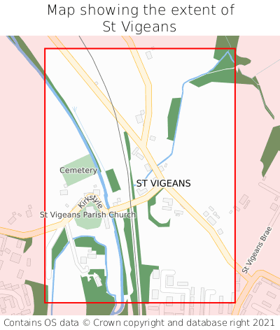 Map showing extent of St Vigeans as bounding box