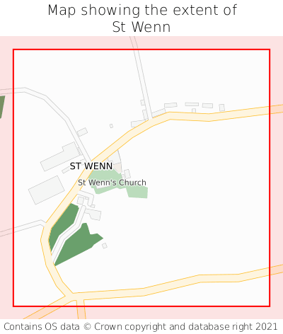 Map showing extent of St Wenn as bounding box