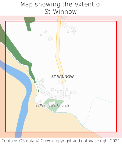 Map showing extent of St Winnow as bounding box