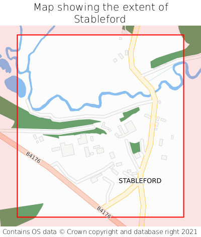 Map showing extent of Stableford as bounding box
