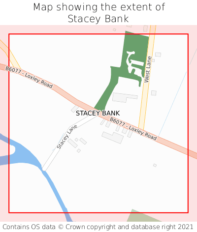 Map showing extent of Stacey Bank as bounding box