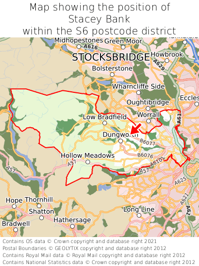 Map showing location of Stacey Bank within S6