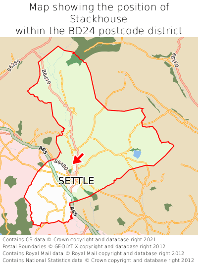 Map showing location of Stackhouse within BD24