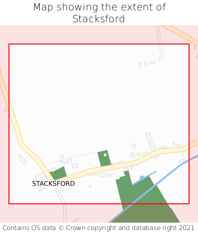 Map showing extent of Stacksford as bounding box