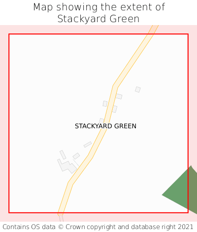 Map showing extent of Stackyard Green as bounding box