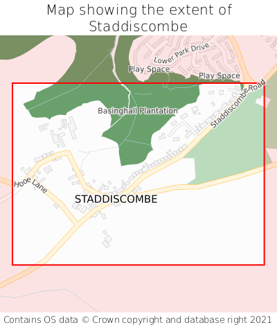 Map showing extent of Staddiscombe as bounding box