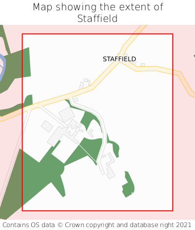 Map showing extent of Staffield as bounding box