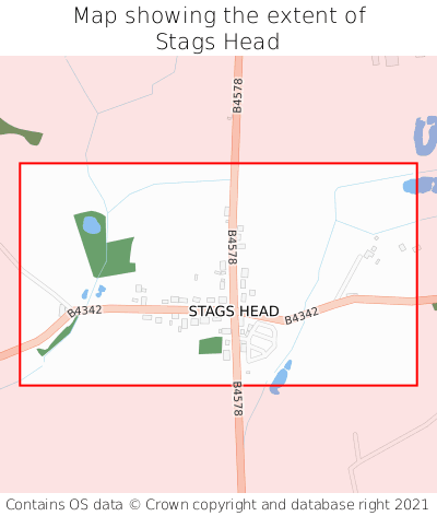 Map showing extent of Stags Head as bounding box