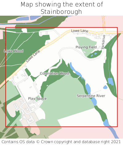 Map showing extent of Stainborough as bounding box