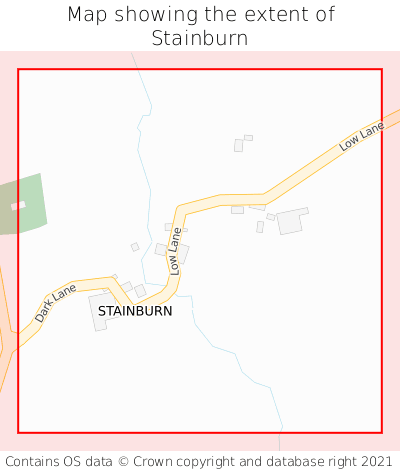 Map showing extent of Stainburn as bounding box