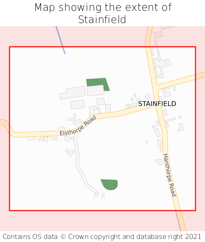 Map showing extent of Stainfield as bounding box