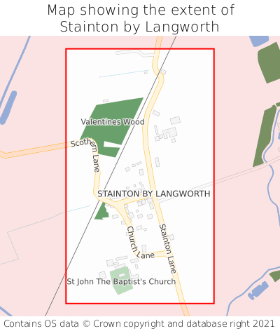 Map showing extent of Stainton by Langworth as bounding box