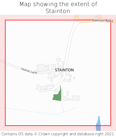 Map showing extent of Stainton as bounding box