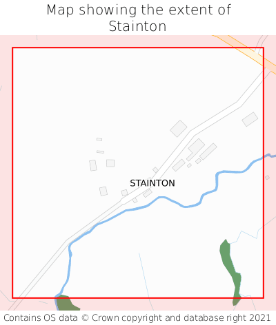 Map showing extent of Stainton as bounding box