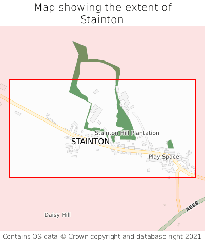 Map showing extent of Stainton as bounding box