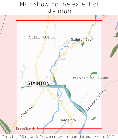 Map showing extent of Stainton as bounding box