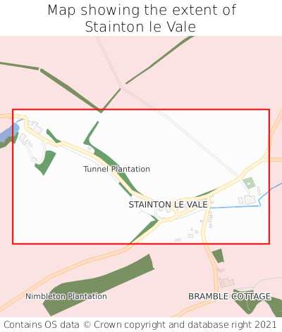 Map showing extent of Stainton le Vale as bounding box