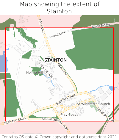 Map showing extent of Stainton as bounding box