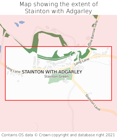 Map showing extent of Stainton with Adgarley as bounding box