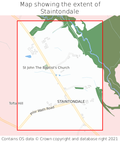 Map showing extent of Staintondale as bounding box