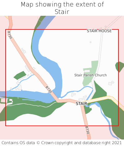 Map showing extent of Stair as bounding box