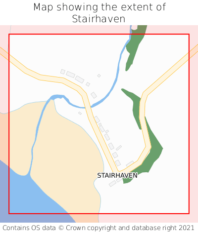 Map showing extent of Stairhaven as bounding box