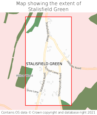 Map showing extent of Stalisfield Green as bounding box