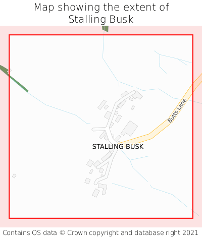 Map showing extent of Stalling Busk as bounding box