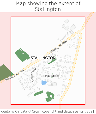 Map showing extent of Stallington as bounding box