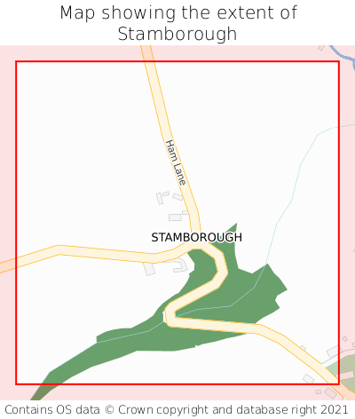 Map showing extent of Stamborough as bounding box