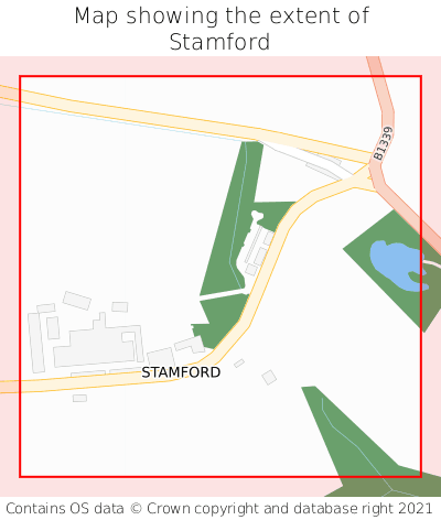 Map showing extent of Stamford as bounding box