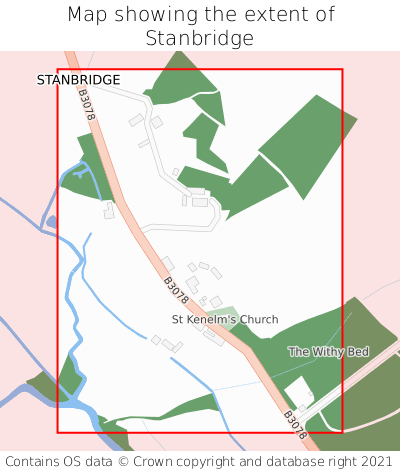 Map showing extent of Stanbridge as bounding box