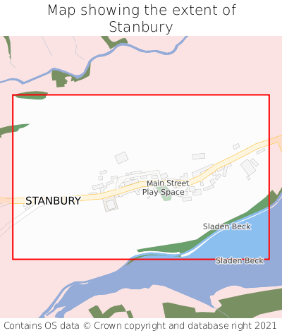 Map showing extent of Stanbury as bounding box