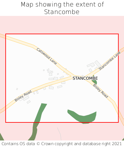 Map showing extent of Stancombe as bounding box