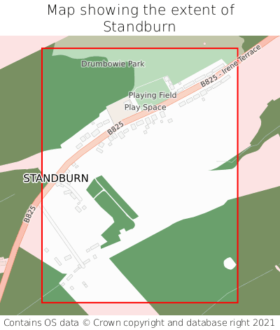 Map showing extent of Standburn as bounding box