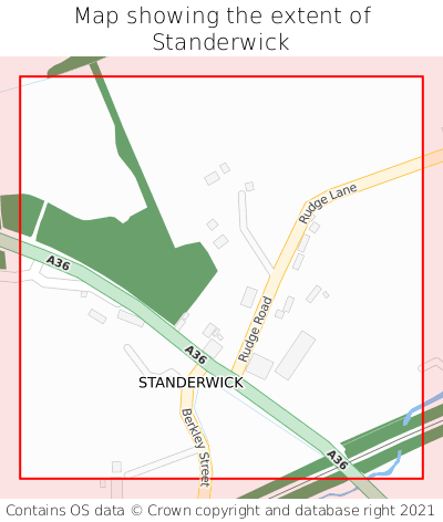Map showing extent of Standerwick as bounding box