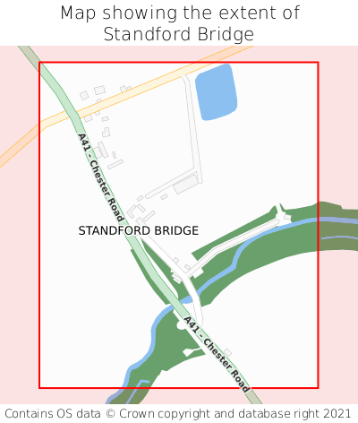 Map showing extent of Standford Bridge as bounding box