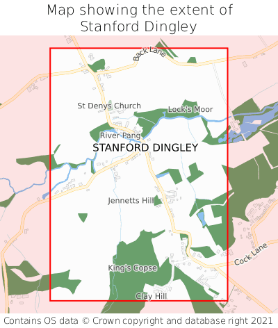 Map showing extent of Stanford Dingley as bounding box