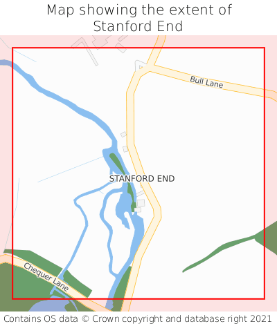 Map showing extent of Stanford End as bounding box
