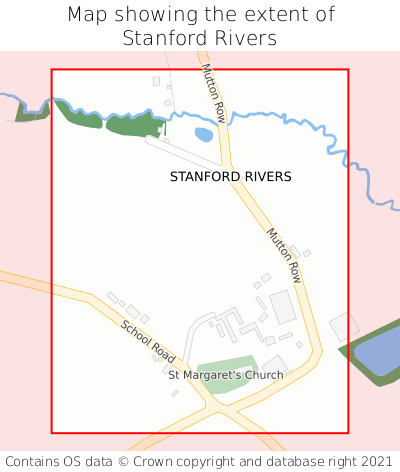 Map showing extent of Stanford Rivers as bounding box