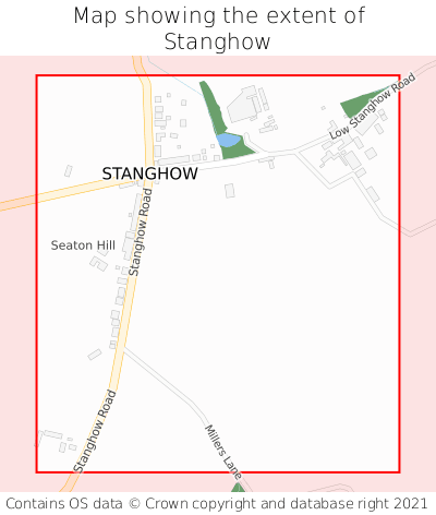 Map showing extent of Stanghow as bounding box