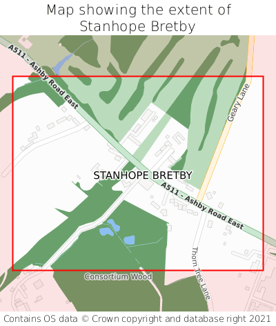 Map showing extent of Stanhope Bretby as bounding box