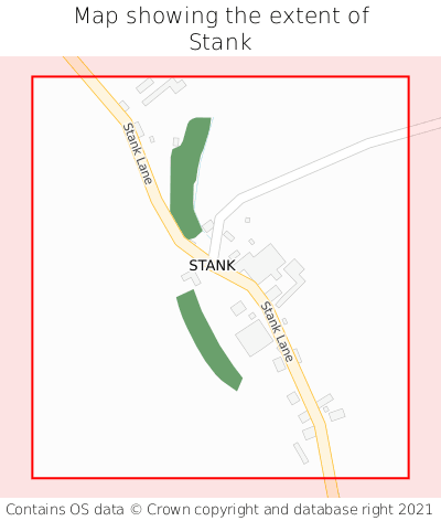 Map showing extent of Stank as bounding box