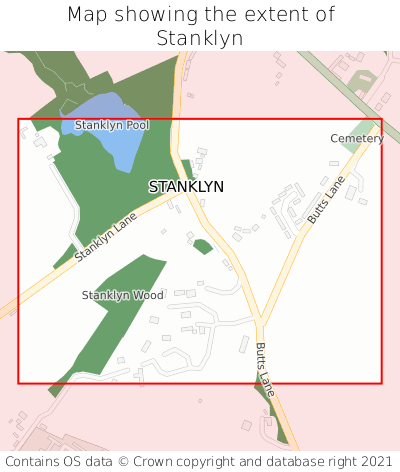 Map showing extent of Stanklyn as bounding box