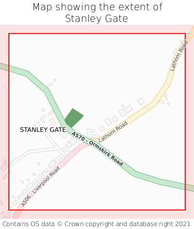 Map showing extent of Stanley Gate as bounding box