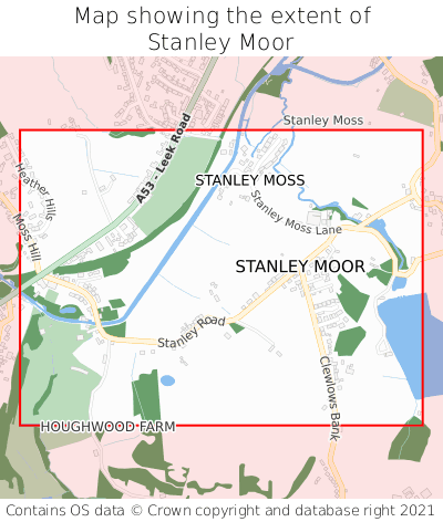 Map showing extent of Stanley Moor as bounding box